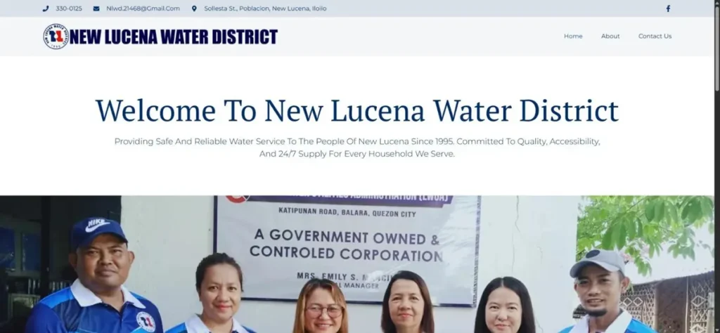New Lucena Water District website homepage